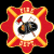 A 50x50 pixel animated buddy icon featuring a red and gold fire department-style emblem with a central firefighter image on the left, paired with green text reading "Original Icons .com" on a dark green background to the right.