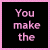 A 2x2 contact sheet of four black square frames with pink borders, each containing pixelated text and a heart symbol in the bottom-left frame.