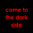 Red pixelated text on black and cookie background reads 'come to the dark side' and 'we have cookies'.