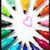 Colorful pencil radiating from a white center with pink heart, black arrow and number 3 on white background, beach scene with string lights, colored pencils in , green bubble pattern, red heart on lined paper