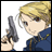 Pixelated anime-style buddy icon featuring a character holding a pistol on the left and text elements on the right, displayed as a 2-frame contact sheet with black background.