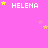 Pink background with repeated 'HELENA' text and yellow/pink star icons in a