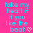A static image displays cyan text on a bright pink background with three heart symbols and one dot, arranged in six of repeated phrases