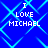 Blue background with cyan diamond lattice pattern and four identical text blocks reading "I LOVE MICHAEL" in white pixelated font.