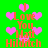 Green background with pink hearts and orange text reading 'I Love You Matt Hilditch' repeated in a pattern