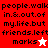 Pixelated text reads 'people.walk in.&.out.of my.life.but friends.left marks' with a white star on red background and red star on white background.