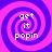 Four identical spiral patterns with pink and purple hues, each containing the text 'get it popin' in white pixelated font.