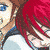 Pixelated anime-style character with red hair and brown hair in white shirts, shown in multiple poses against a light blue background.