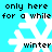 Pixelated snowflake icon with 'winter' text on cyan background, repeated in four quadrants.