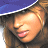 A 4-frame contact sheet of a pixelated animated icon featuring a woman with long brown hair, wearing a blue hat and dark clothing, alongside pink background text reading "Clara Step" in stylized fonts.