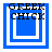 Four blue square frames with white borders display 'GREEK CHICK' text; central squares alternate between solid blue and hollow white in sequence.