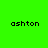 Four display the name 'ashton' in pixelated text against solid backgrounds: bright green, dark gray, purple, and olive green