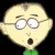 Animated contact sheet of a cartoon character's face with five distinct expressions across 3x2 grid layout on black background, green shirt visible below head.