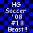 Blue and black checkered background with white text reading 'HG Soccer '08 #18 Beast!!' in two identical vertical