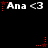 Black background with repeated white text "Ana <3" and red star symbols in two , some stars animated with red dotted trails