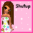 A 4-frame animated contact sheet showing a pixel-art woman in a white floral dress against a pink starry background with changing text.