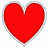 Red heart icon with white outline, water droplet ripple effect image, yellow volleyball with black text.