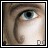 pixelated eye close-ups with text overlays in Gothic and Royalty fonts, each showing subtle variations in eye shape and text placement