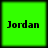 Four identical green squares with black borders each display the word 'Jordan' in pixelated text.
