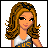 Pixelated cartoon character with long brown hair and a gray-and-white top, alongside pink heart-shaped text boxes reading "im not taken" and "But my heart is.".