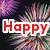 A four- displays text over a fireworks background with purple and white bursts