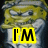 Animated icon shows a yellow-skinned character with angry eyes and clenched fists, displaying sequential text "I'M SO GANGSTA!" in bold black letters on bright yellow backgrounds.