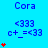 Blue background with repeated 'Cora' text, '<333' symbols, 'c+_=<33' text, and red star icons in varying quantities across three