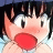 Pixelated anime-style character with wide eyes and open mouth on left, black background with white text "Anime IM" and stylized signature on right.