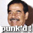 A 48x48 pixel buddy icon split into two frames showing a person's face on the left and green text on a dark background on the right, with "punk'd!" text at the bottom of the left frame.