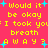 A static pixel art image with bright pink background, yellow text reading "Would it be okay if I took your breath away?", and scattered light blue plus signs.