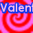 Red and pink spiral background with partial text fragments including "ValentDay A", "Time C", "apointn", and "ve ♥ Joy".