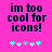 Pixelated text on bright pink background with cyan and gray star-like symbols below, two identical frames side-by-side.