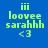 Blue background with green pixelated text reading 'iii loovee sarahhh <3' arranged in three , repeated across a of identical frames