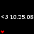 Animated sequence of red heart icons and repeated text '<3 10.25.08' on black background with gray corner overlay.