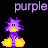 A 6-frame animated contact sheet of a purple cartoon duck with yellow beak and feet, displayed on black background with pixelated text overlays reading "purple duckiez rock" and "my socks".