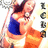 A person in a blue top and orange skirt holds an object near their face, with vertical text on the right side of the image.