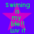 Pixelated green text "swimming is my life!! Luv it" overlaid on a pink star against a blue background, with visible pixelation and color bleeding.
