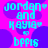Pixelated text on a pink and purple background with repeated phrases and heart symbols.