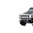Animated sequence showing a black SUV with silver accents moving from left to right across white background, viewed from front-left angle in first frame transitioning through full side view.