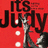Red background with large black text reading 'it's Judy' and a grayscale image of a person in a suit with a raised hand, accompanied by white circular dots.