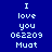 Blue background with white pixelated text reading "I love you 062209 Muat" arranged in a , where specific and highlight different segments of the text