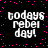 Black background with pink dots and white text reading 'todays rebel day!' in four identical