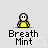 Animated pixel art of a yellow-shirted figure with green breath effects and orange particle bursts, labeled 'Breath Mint' below.