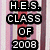 A static digital image with pixelated text on a striped background, displaying school-related and affectionate messages.