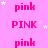 A static image with a pink background displaying repeated text 'pink' and 'PINK' in various cases, interspersed with white star shapes.