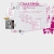 Pixelated static image with pink and white tones, featuring a small dark rectangular shape with gold top-left corner detail.