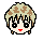 Two pixelated character heads with light brown hair and red lips, one with open eyes and the other with closed eyes against a gray background.