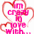 Two heart-shaped speech bubbles with pink text reading 'im crazy in love with...' and 'it doesn't matter' on a white background.