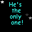 identical cyan text phrases 'He's the only one!' on a black background with scattered white and gray stars, some frames showing slight star position shifts