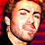 Pixelated image of a person with brown hair and light skin, next to bold text reading "I love the 80's" on a pink and cyan background.